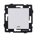 Выключатель 1-клавишный 10А/250В с LED подсветкой, белый Kollinger REA-S-002WH для Aspekt, Eleganz, Reflex