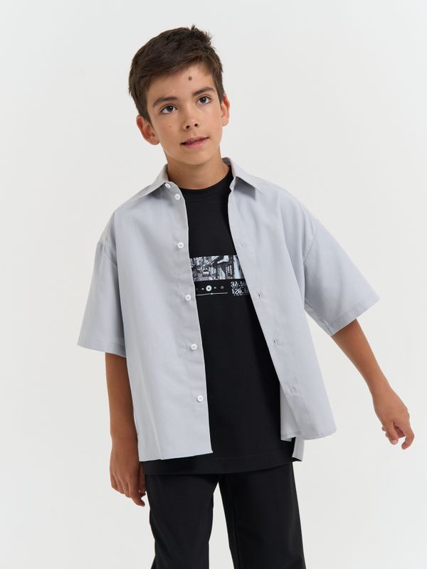 Рубашка оверсайз с коротким рукавом 