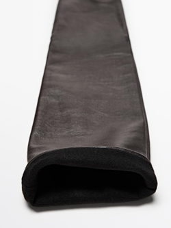 Massimo Dutti Длинные перчатки из козьей кожи наппа, коричневый