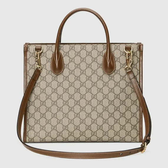 Маленькая сумка-тоут Gucci GG Supreme из парусины бежевый