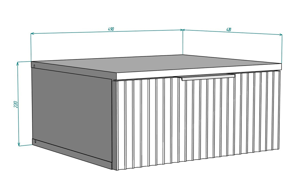 Прикроватная подвесная тумба Салерно 1 (МДФ) SF-013 Аквамарин Дуб Золотистый U1148 49*42*22 см, Зеленый   Фиеста