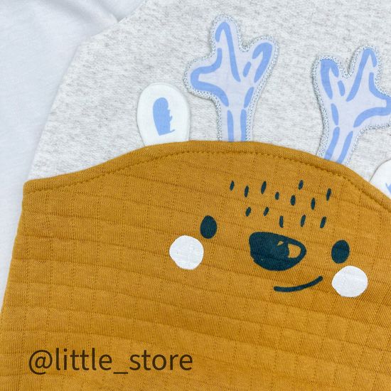 Комбинезон с лонгсливом "Олененок" горчица