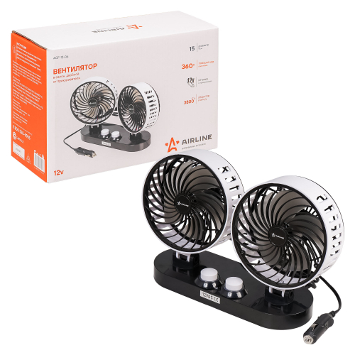 Вентилятор 12 В D=15 см двойной пластик на липкой ленте Airline