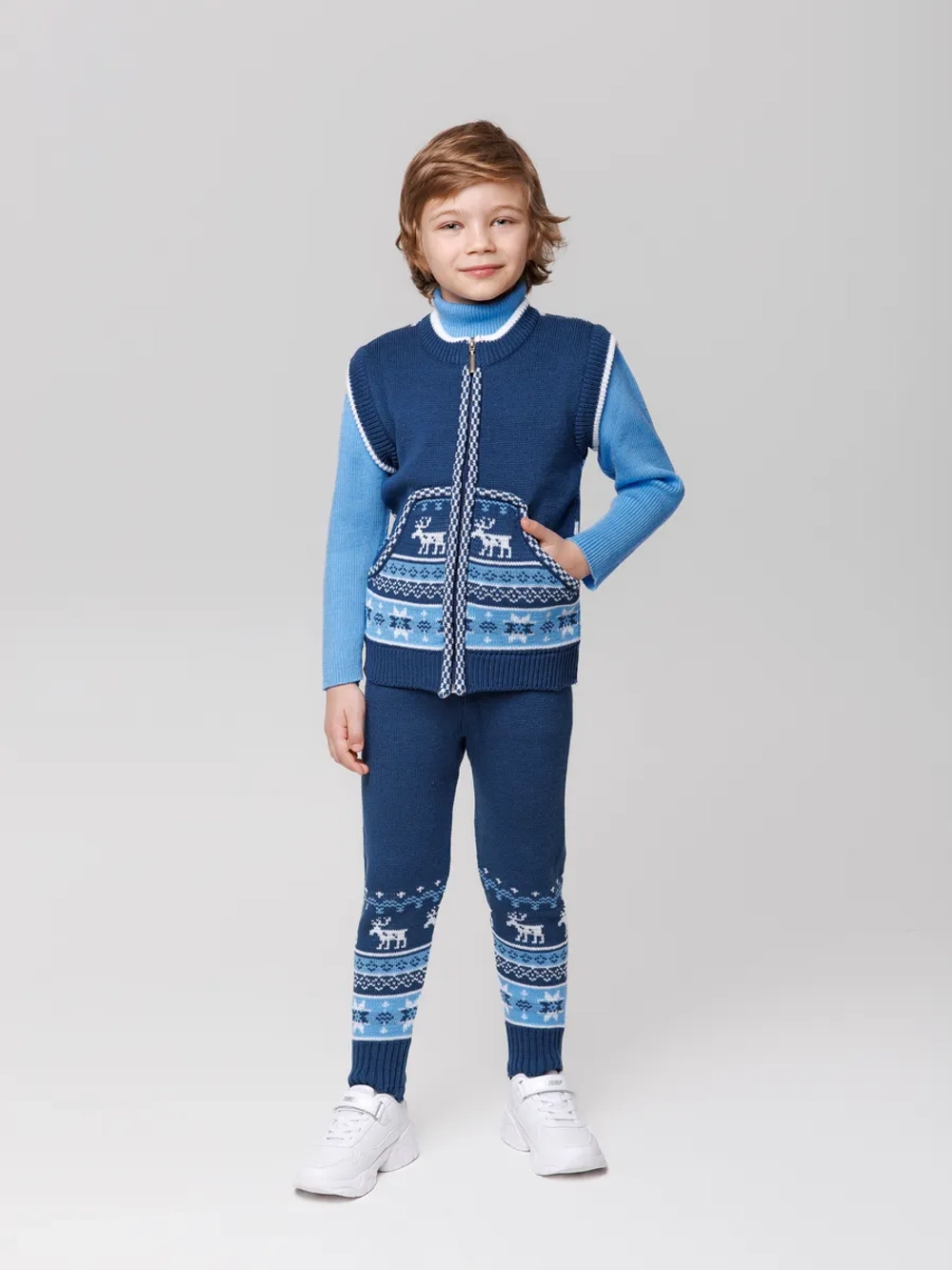 Жилетка вязаная на молнии