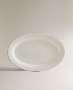 Zara Home блюдо сервировочное из костяного фарфора, цвет золотой, 35 см