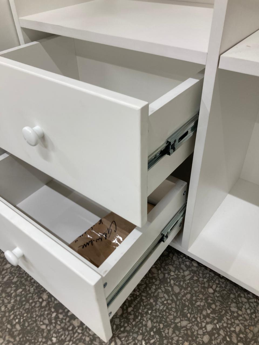 Стеллаж Кубик В-2 МДФ белый/белый