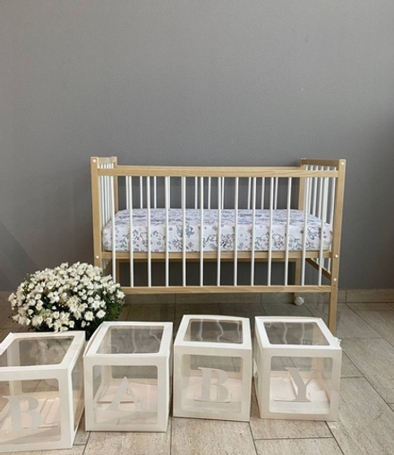 Кровать детская Колибри-Мини ЛК (натурально-белый)