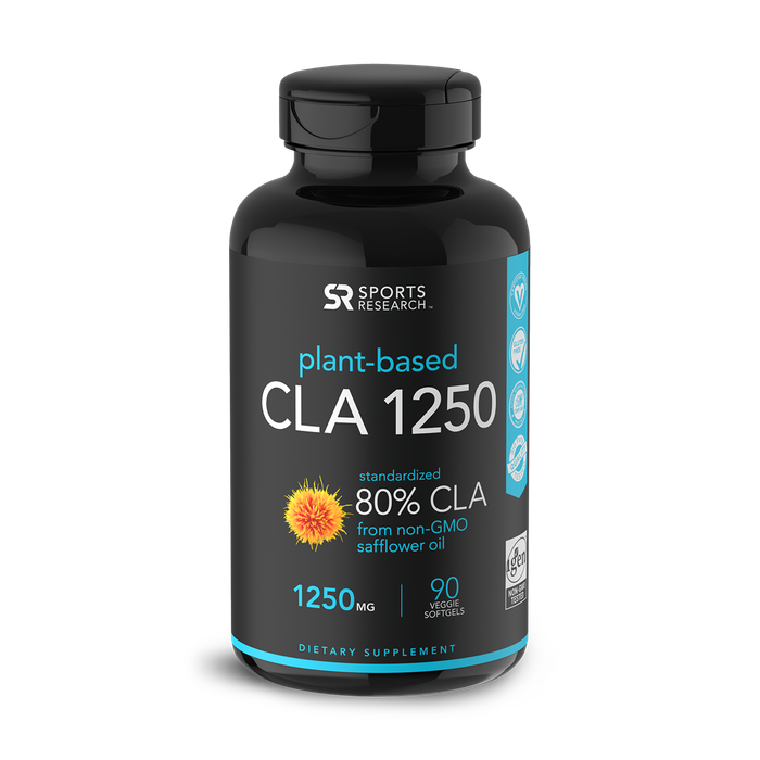Конъюгированная линолевая кислота (КЛК), CLA 80% 1250mg, Sports Research (90 капсул)