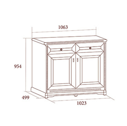 ДЖОКОНДА Комод 2--х дверный H=954