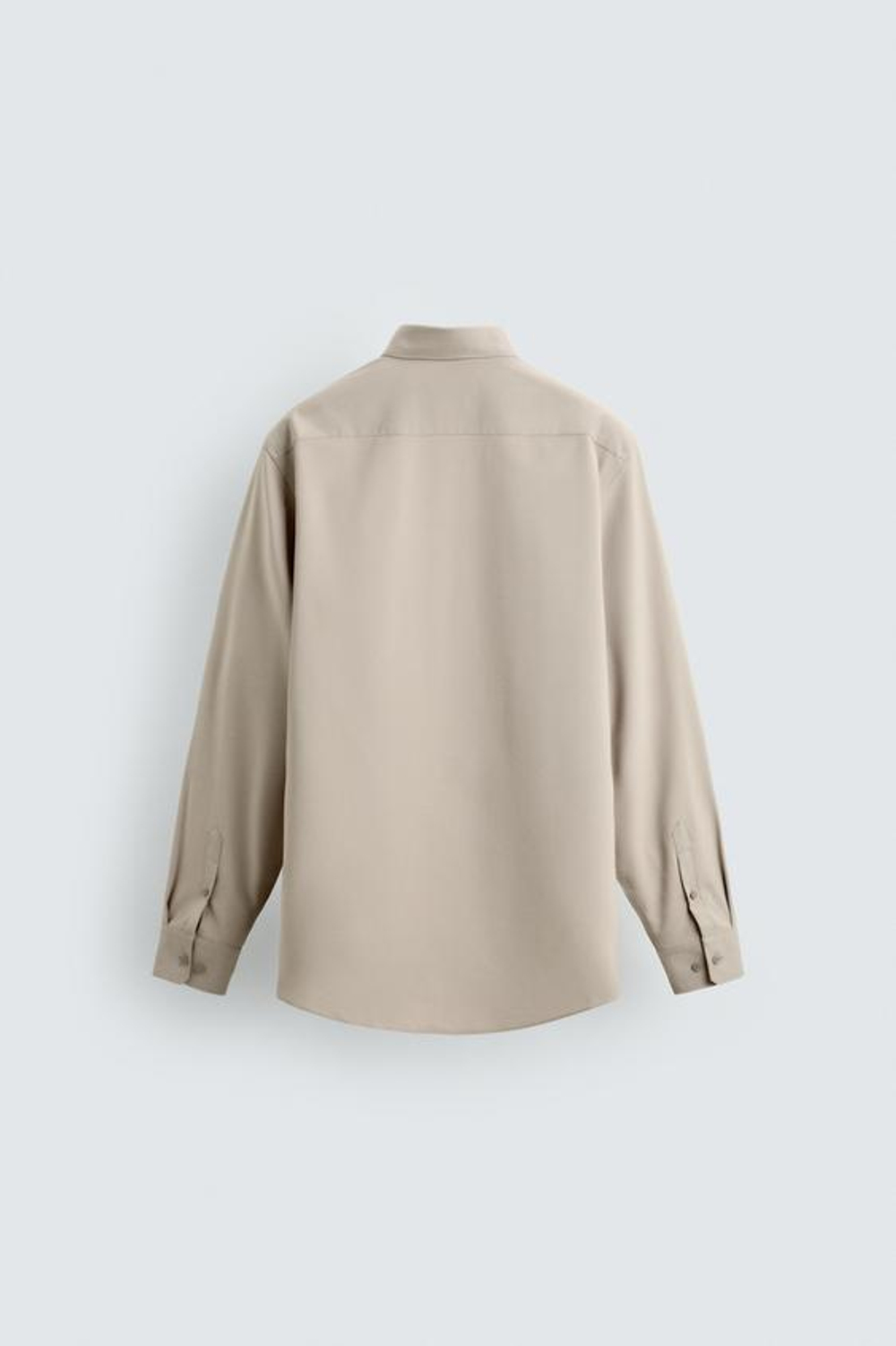 ZARA РУБАШКА ИЗ ЭЛАСТИЧНОЙ ТКАНИ, ПЕСОЧНЫЙ