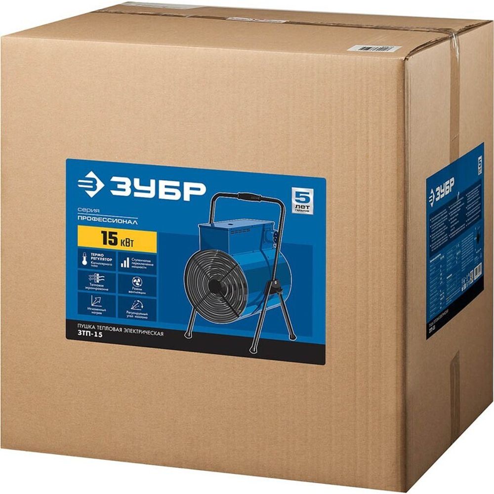 Тепловая пушка электрическая Зубр ЗТП-15 - [15 кВт / 380В]