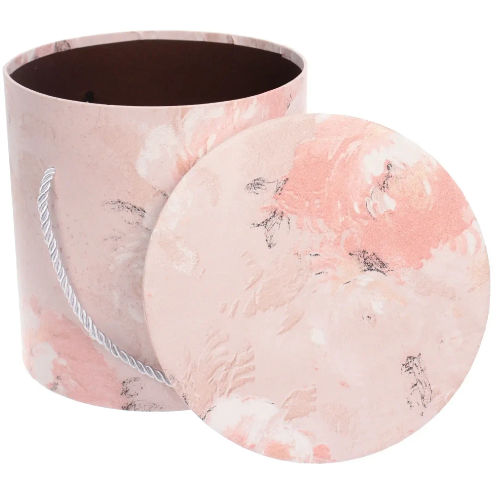 Коробка подарочная «Акварельные цветы» 19*19*18 см, розовый