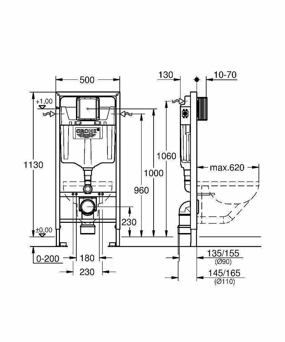 Инсталляция для унитаза Grohe Rapid SL 38528001