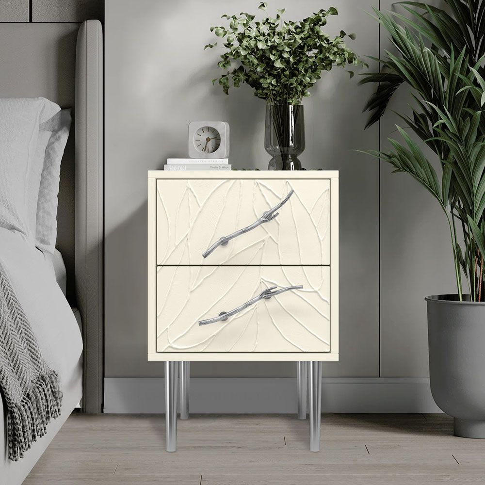 Тумба Арт Колор leaves Стайл Сильвер Кремовый белый