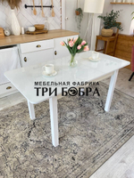 Стол стеклянный раздвижной Белый