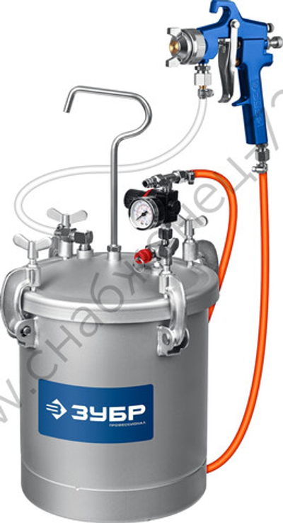 ЗУБР KNB-10, 10 л, красконагнетательный бак с краскораспылителем, Профессионал (06464)