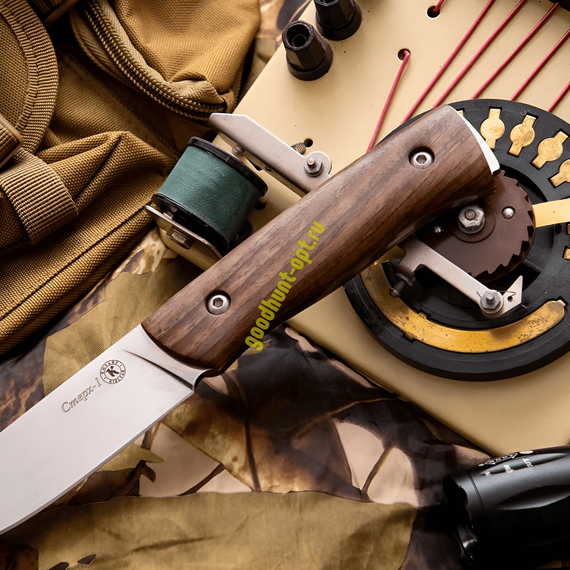 Тактический разделочный нож Стерх 1 AUS-8, рукоять- дерево