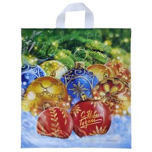 Пакет новогодний петлевая ручка Россия 40*42 см 45 мкм Ёлкины подарки  1 шт 500 шт/кор