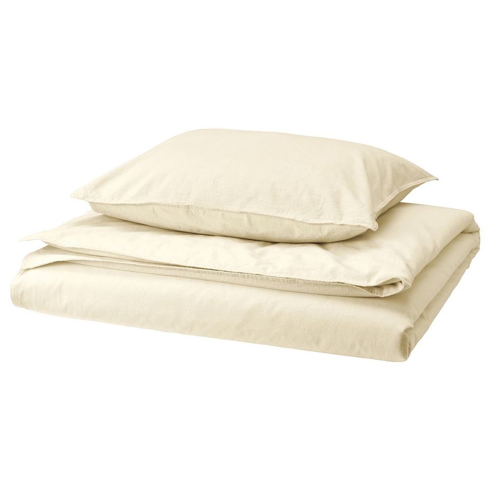 IKEA ÄNGSLILJA  (ИКЕА ÄНГСЛИЛЙА)  -  Пододеяльник и наволочка, натуральные, 150x200/50x60 см
