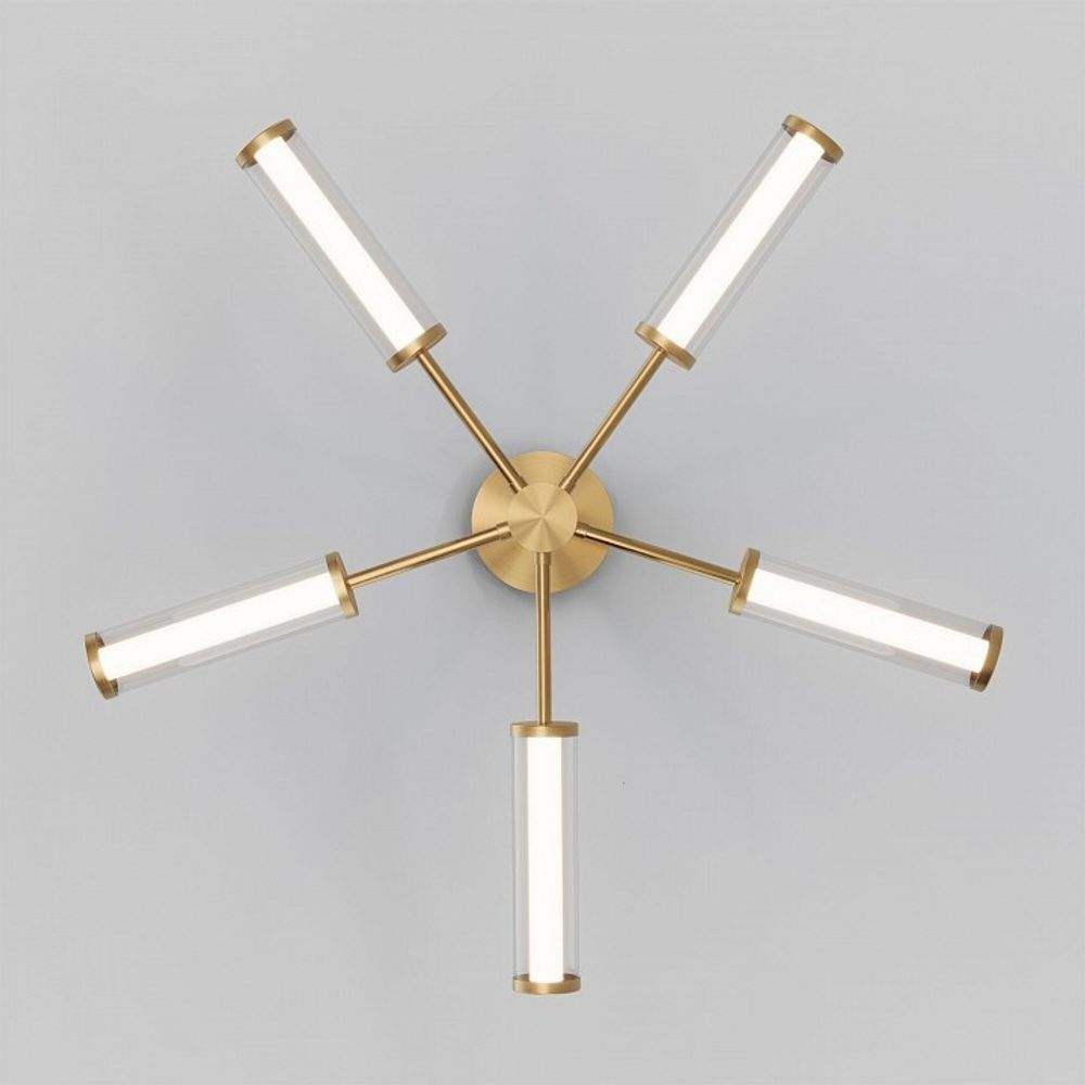 Люстра на штанге Eurosvet Stark 50386/5 LED латунь