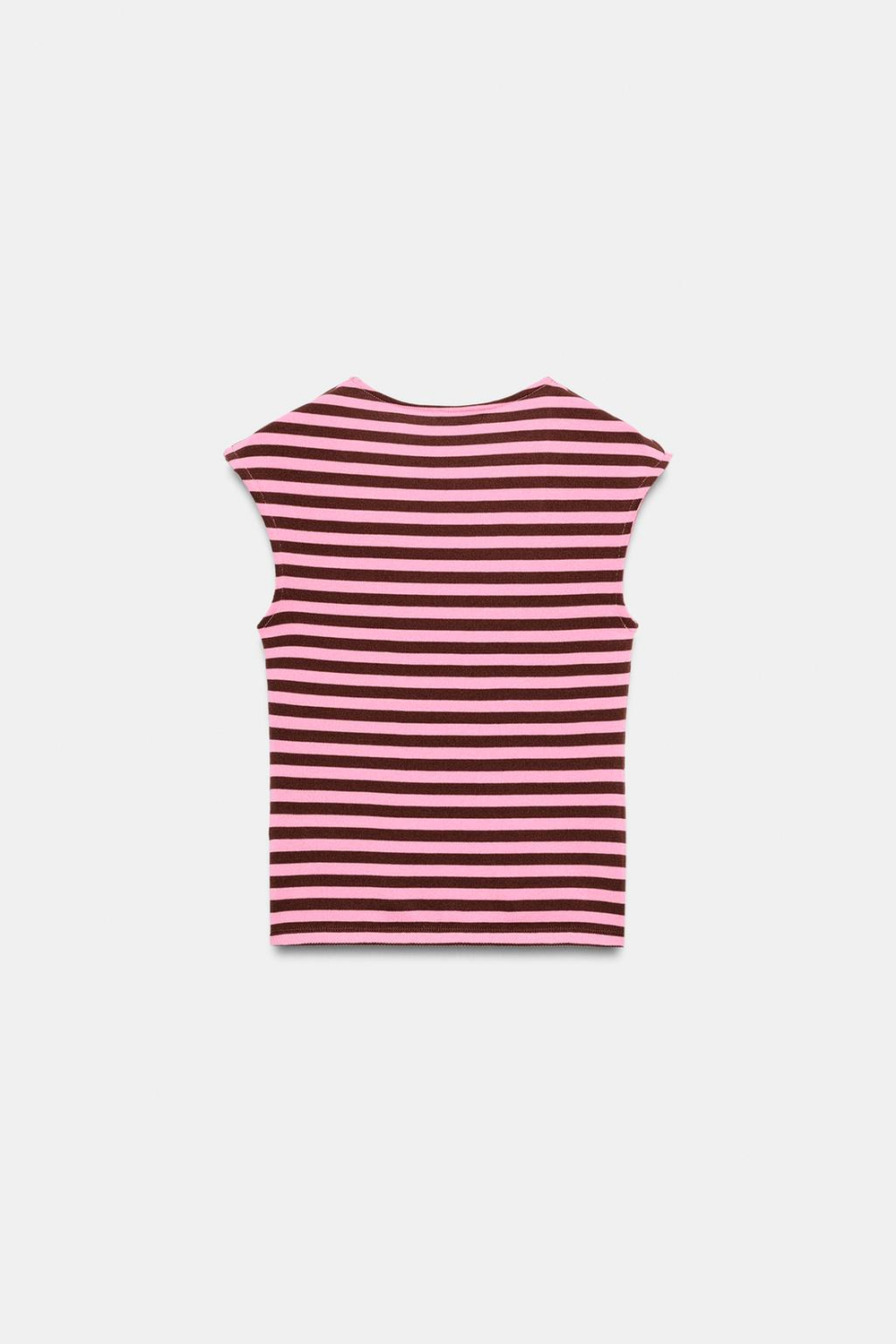 ZARA ТОП В ПОЛОСКУ С ПУГОВИЦАМИ, РОЗОВЫЙ