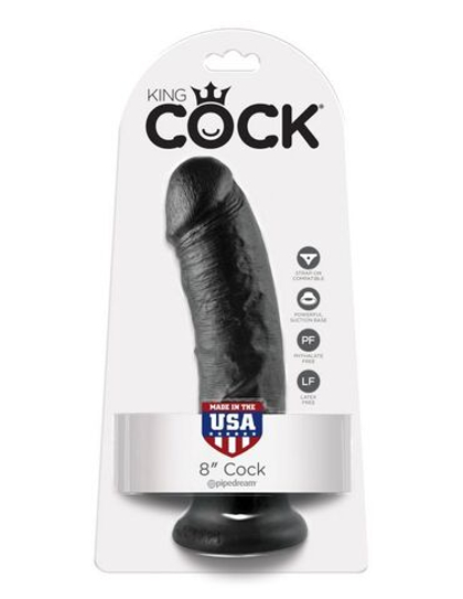 Фаллоимитатор на присоске черный King Cock 8