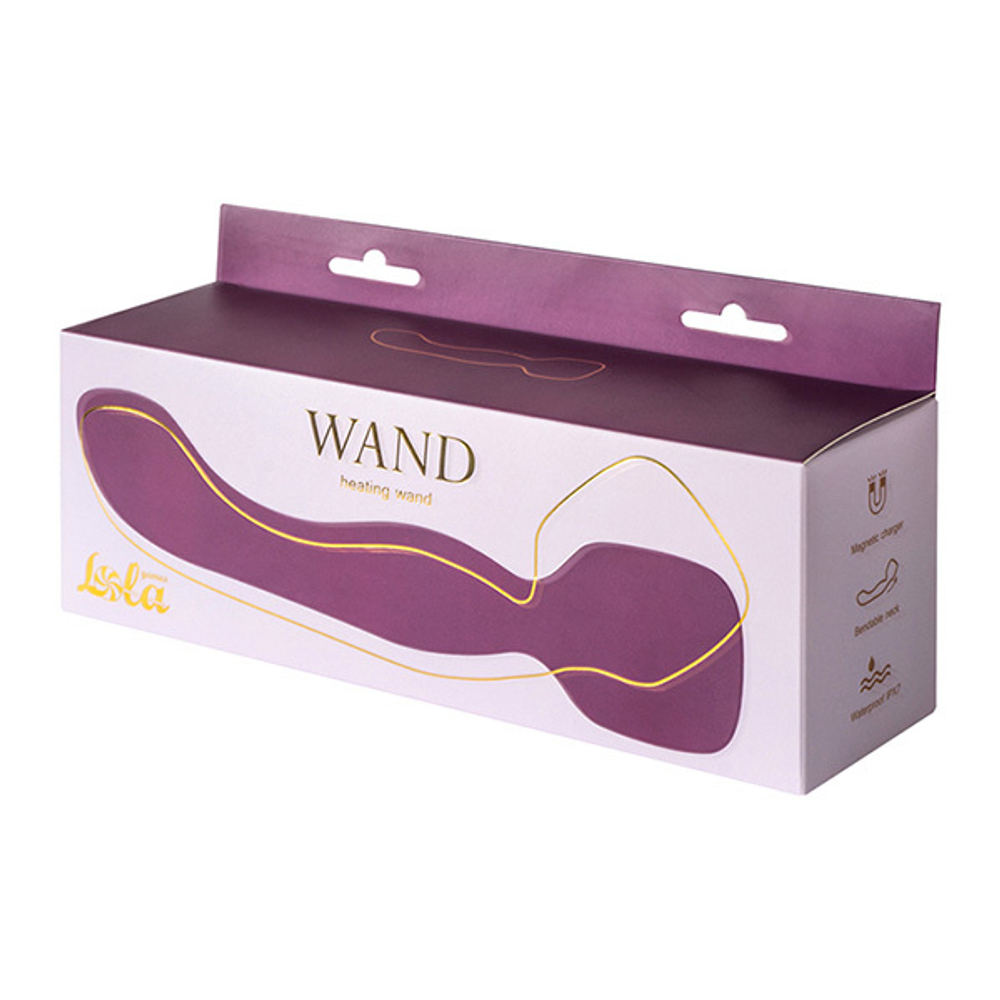 Фиолетовый двусторонний вибромассажер 22см с нагревом Lola Games Heating Wand 1018-03lola