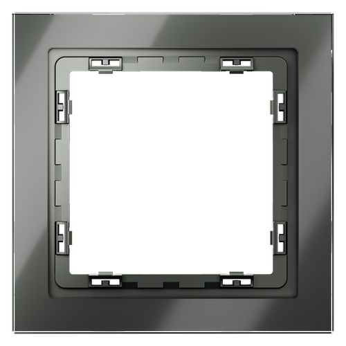 Рамка стеклянная VOLTUM S70 на 1 пост, (титан, стекло)