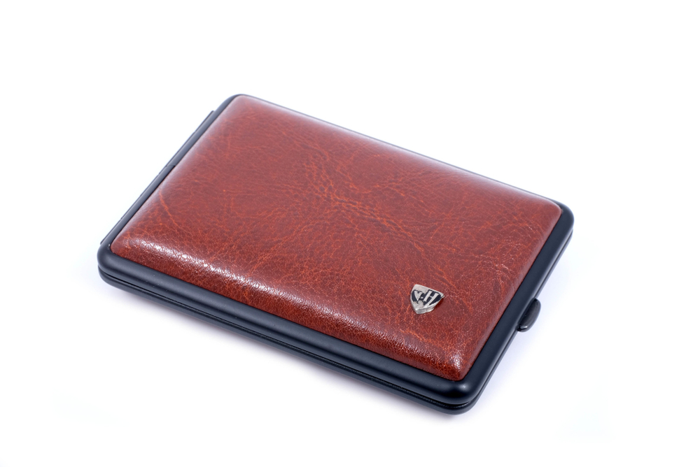 Портсигар Stoll на 14 сигарет, экокожа, Коричневый