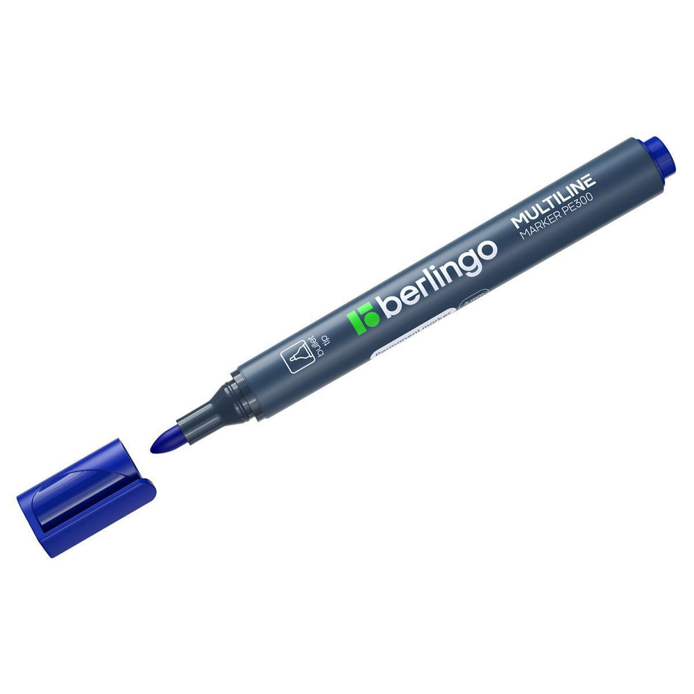 Маркер перм. 3мм. "Multiline PE300" синий, пулевидный (Berlingo)