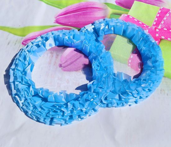 Свадебные кольца для украшения машины, голубые широкие