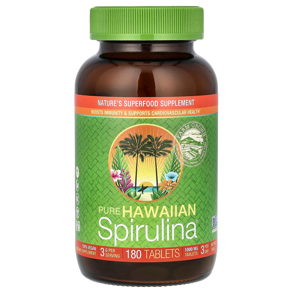 Nutrex Hawaii, Pure Hawaiian Spirulina®, 1000 мг, 180 таблеток