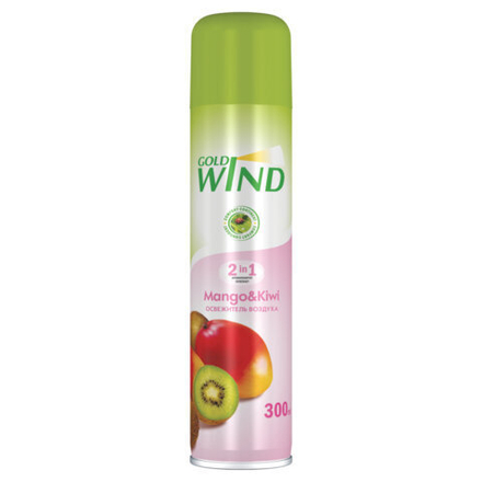 Освежитель воздуха аэрозольный 300 мл, GOLD WIND "Mango & kiwi", СИБИАР, 5-02.04.263.06