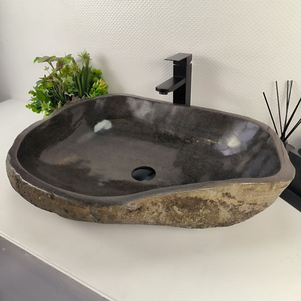 Каменная раковина из речного камня RS-04925 (70*51*15) 0858 из натурального камня
