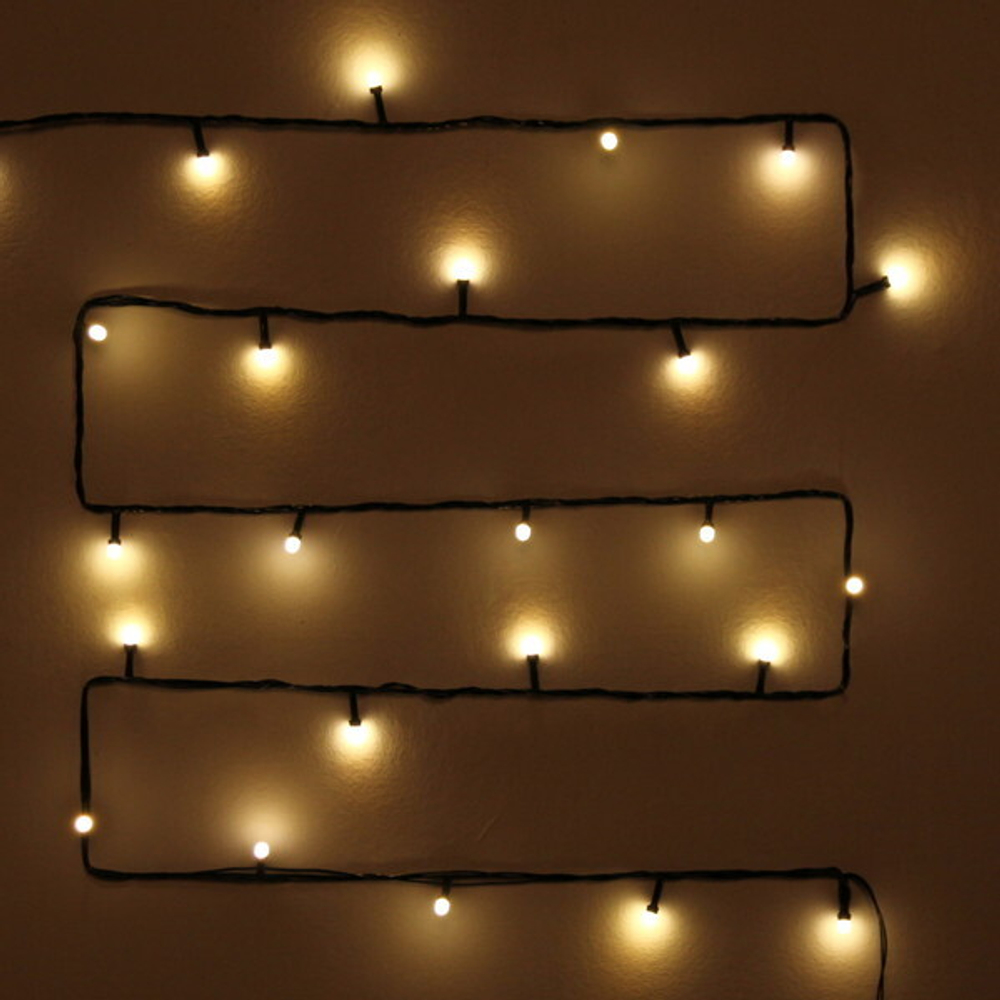 Гирлянда для дома Полусфера 7 м 50 ламп LED черный пров., 8 реж.,IP-40, Теплый белый (возможность соединения)