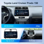 Магнитола для Toyota Land Cruiser Prado 150 2017-2023 - Carmedia KP-T1204 на Android 12, 8Гб+128Гб, 4G SIM-слот, CarPlay