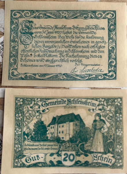 Австрия 20 геллеров 1920 Шляйсхайма aUNC