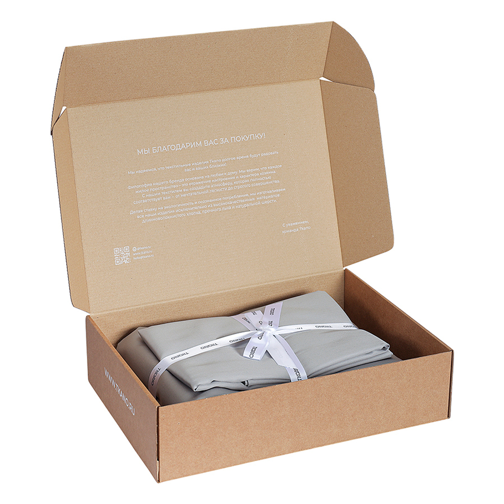 Комплект постельного белья из премиального сатина серого цвета из коллекции essential, 150х200 см