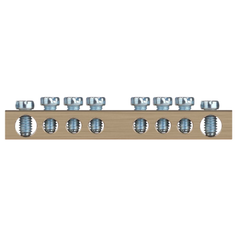 Шина ЭРА NO-122-14 PEN земля-ноль 6х9мм 8/1 латунная с креплениями по центру