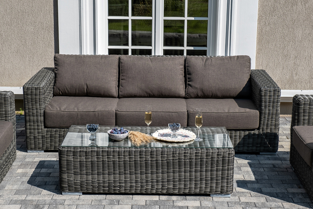 "Боно" лаунж-зона из искусственного ротанга, цвет графит