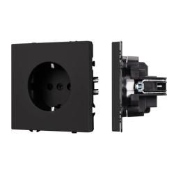 Механизм электрической розетки SCT-NOBE-MEU1-SFPL-BK (230V, 16A) (Arlight, -) 054277