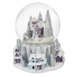 GAEM Фигур декор в стекл шаре "Снеговик/Дом" (подсв, муз, вьюга, AAAх3 н/п), D 10 см, L12 W11,5 H14 см, 2