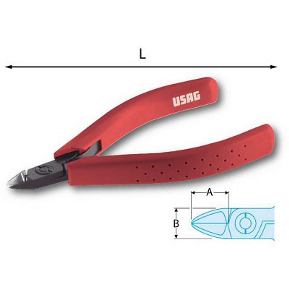 021/1 Сверхкомпактные кусачки с полуплоскими режущими кромками, 110 мм, USAG (Италия)