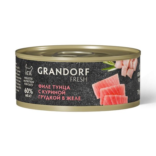 Консервы для кошек Grandorf Fresh Филе тунца с куриной грудкой в желе