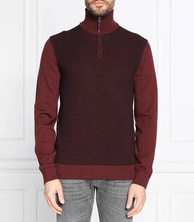 Хлопковый свитер ladamo BOSS BLACK - бордовый(50477394)