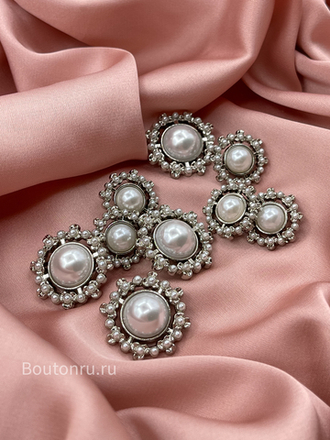 Пуговицы Жемчуг10 серебристые