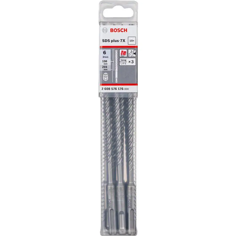 Бур по бетону SDS-plus 7X 6x150x215 мм, 10 шт. BOSCH 2608576176