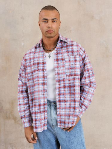 Красная хлопковая рубашка в клетку FINE