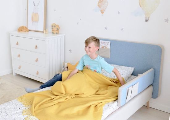 Кровать подростковая Soft (бежевый/голубой) 90*200 см