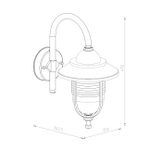 Уличный настенный светильник 100Вт E27, пластик, чёрный